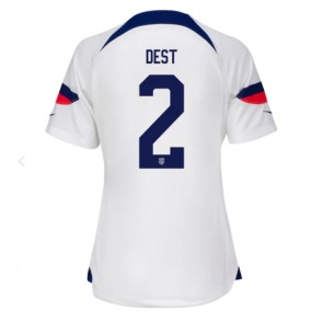Maillot de foot États-Unis Sergino Dest #2 Domicile Femmes Monde 2022 Manches Courte